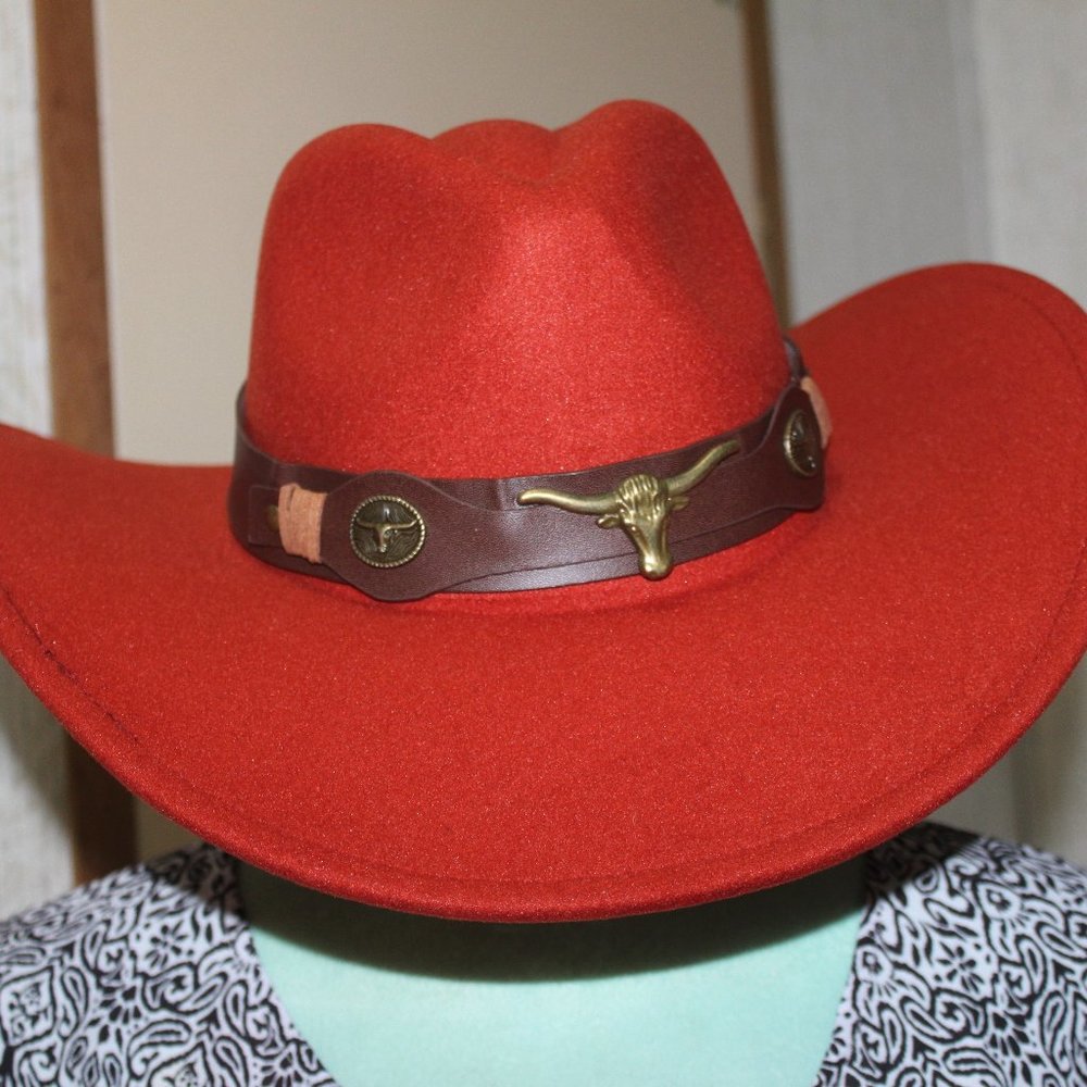 Brand New Red Berry Western Hat